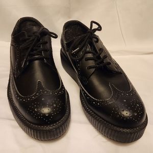 TUK Black Brogue Shoes
